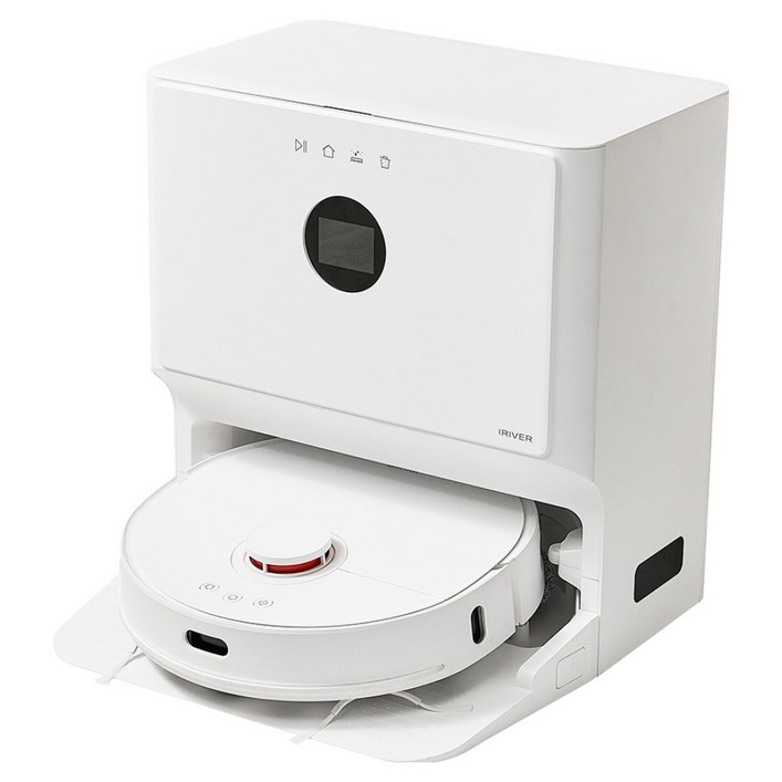 아이리버 올인원스테이션형 물걸레 열풍건조 자동세척 자동먼지비움 로봇청소기 INS200, INS200, 화이트