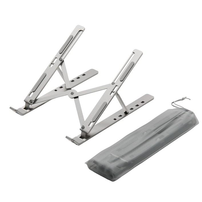 신지모루 슬림폴드 6단 각도 접이식 휴대용 알루미늄 노트북 거치대  휴대용파우치 세트