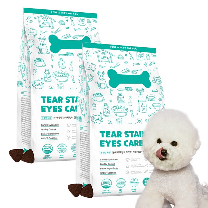 본아페티 강아지 기능성 사료, 눈물개선눈건강, 1kg, 2개