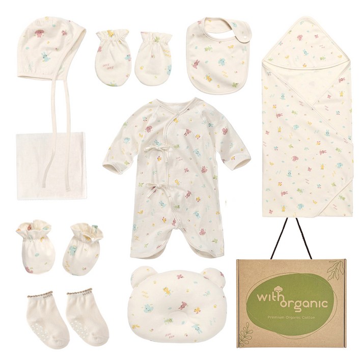 위드오가닉 신생아용 출산선물 10종 세트