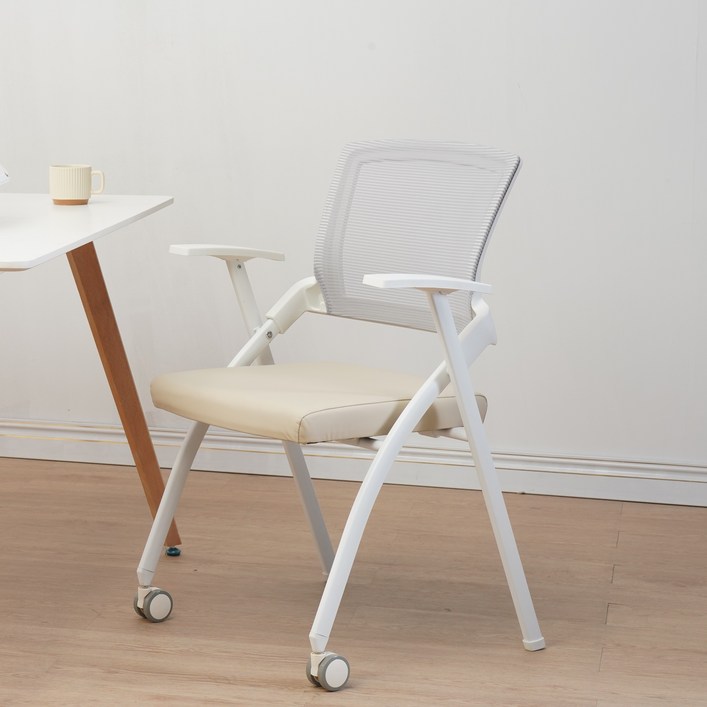 로고스토리 하버드 집중력 학생 사무용 접이식 의자, 샌드베이지