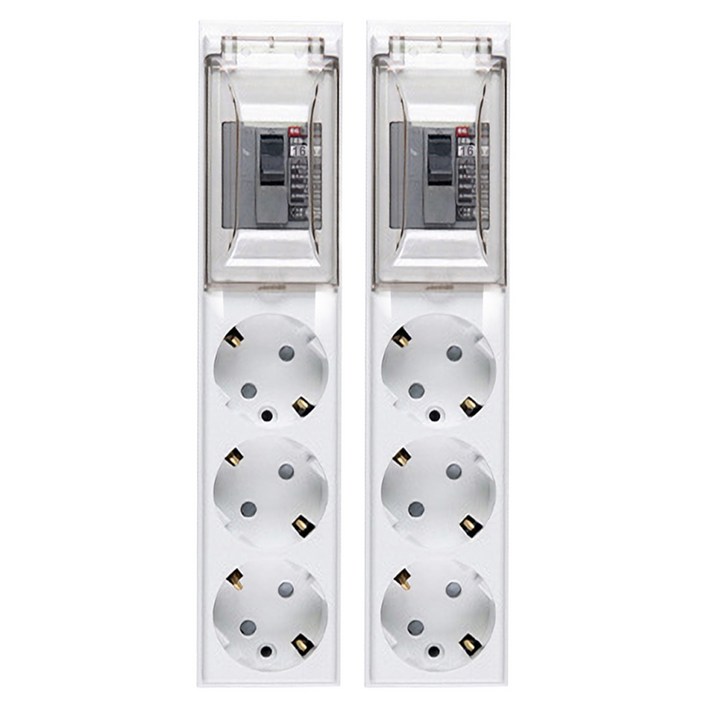 오성정밀 고용량 배선차단용 멀티탭 3구 OSB323, 8m, 화이트, 2개