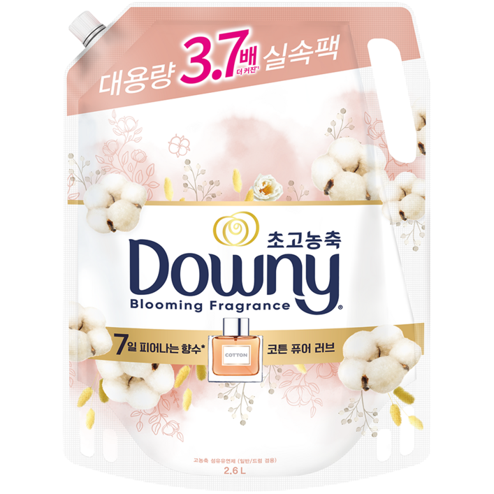 다우니 7일간 피어나는 향수 컬렉션 코튼 퓨어 러브 초고농축 섬유유연제 리필