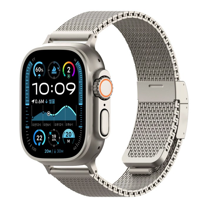 빌틴 티타늄 메탈 마그네틱 스트랩, 내추럴 티타늄, 1개