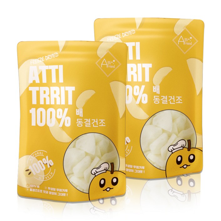 아띠지기 강아지 동결건조간식 40g, 배, 2개