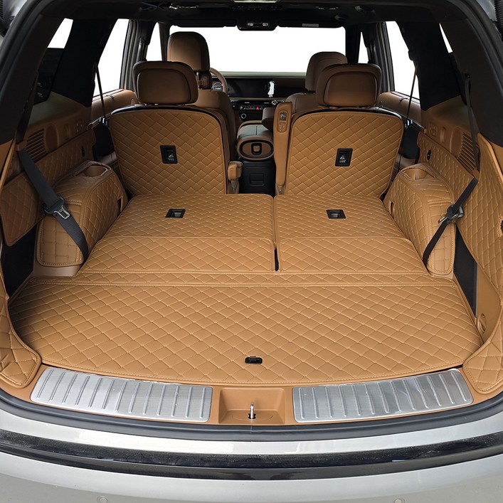비비키 프리미엄 풀커버 트렁크매트, 디올뉴 팰리세이드 LX3 2025년형 9인승 가솔린 / 하이브리드, 순정브라운