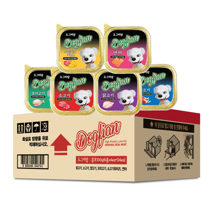 도그피앙 100g 사각캔 콤보 강아지캔, 72개, 100g, 콤보