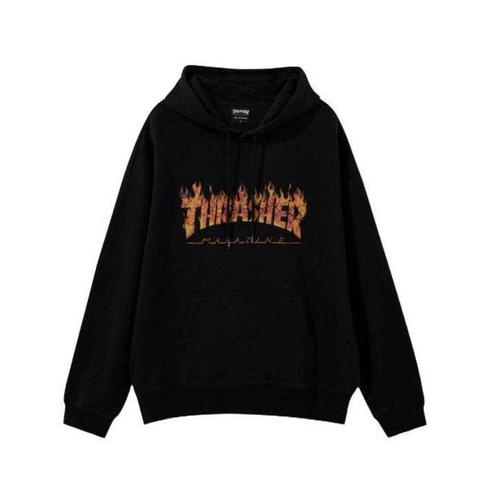 트래셔 THRASHER 리얼 플레임 로고 후디 블랙 매장정품 202472