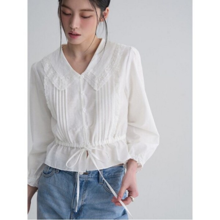 에잇세컨즈. 에잇세컨즈 브이넥 빅칼라 블라우스 화이트 356364WM31