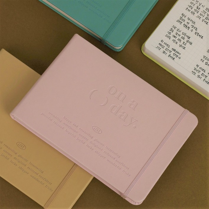 2025년 워너디스 온어데이 와이드 위클리 양장 다이어리 날짜형 만년형 일기장 업무용 회사 다이어리 플래너, 날짜형 더스티핑크