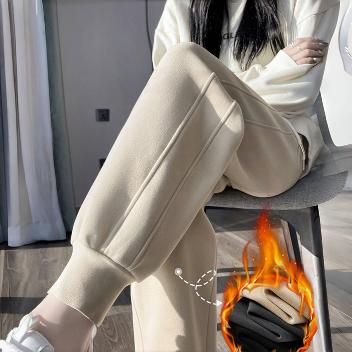 ANYOU 여자기모바지 보온 데일리 바지 키작녀바지 겨울 방한바지