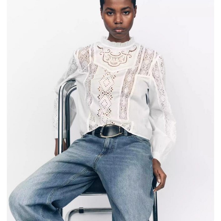 17H2285 자라봄신상 여자펀칭블라우스 자수블라우스  6895052