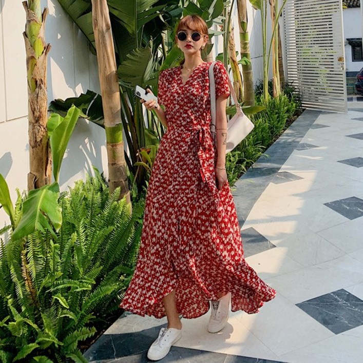 배꼽 D752 크래덕 빅사이즈 여름 롱원피스 44110