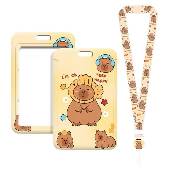 카피바라 카드목걸이, 교통카드케이스 사원증 키링목걸이