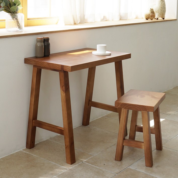 한정 수량 특가1인 2인 원목 식탁 까페 미니 탁자 베란다 홈바 다이닝 스타벅스 테이블 800 4colors 식탁 단품 의자 별도구매