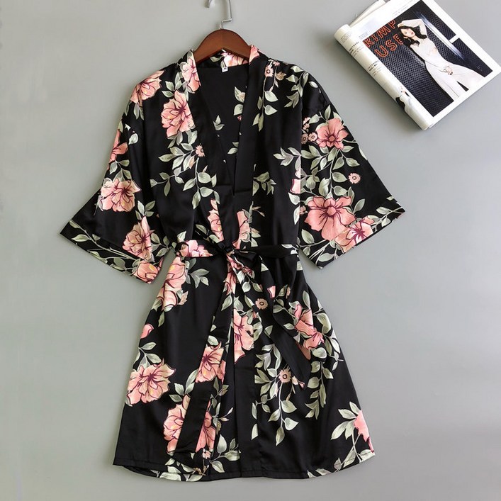 실크 여성 골프 샤워가운  로브 가운 호텔 샤워 호캉스 잠옷