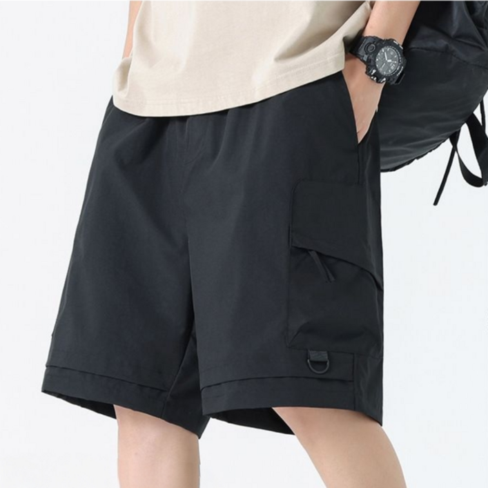 케이옵티마 남자 루즈핏 밴딩 포켓 비침없는 반바지