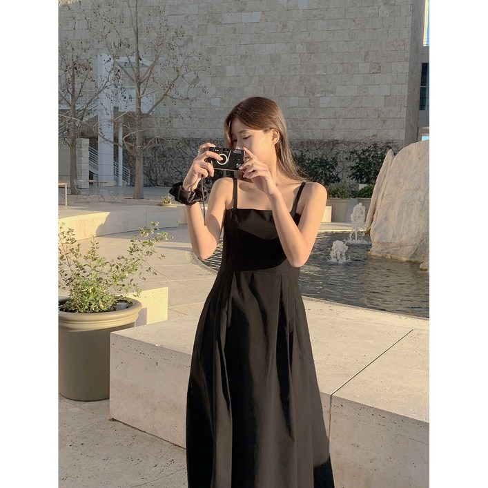 이삼사 끈조절 포켓 여름 롱원피스 빅사이즈 휴양지룩 2컬러