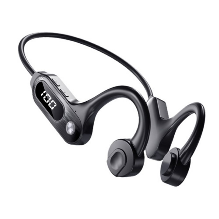 ELSECHO V30 스포츠 골전도 블루투스이어폰, 블랙, 단일상품