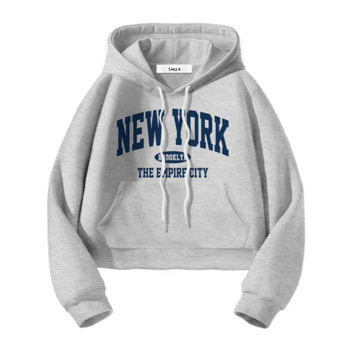 토르소 TSF 뉴욕엠파이어시티 세미오버핏 크롭 후드티