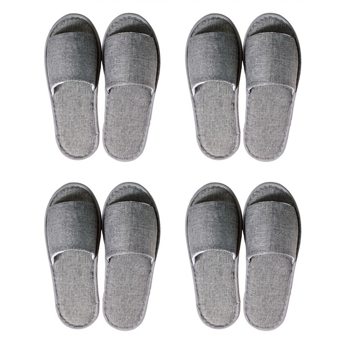 에버하우스 베이직 리넨 실내용 슬리퍼, 그레이, 4개