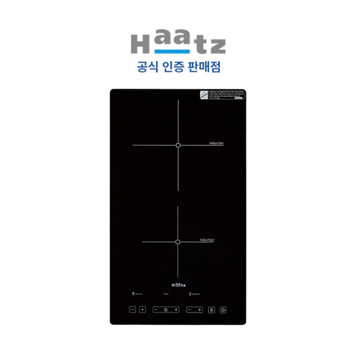 전국설치 하츠 인덕션 2구 블랙 타공 281x495, 빌트인, IH232S