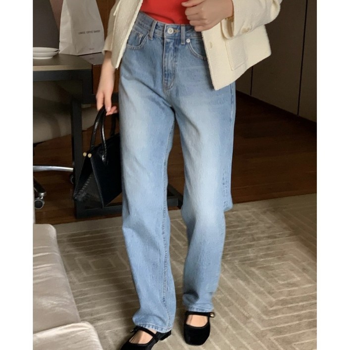 버베인 힐스 빈티지 데님 여자 일자 청바지