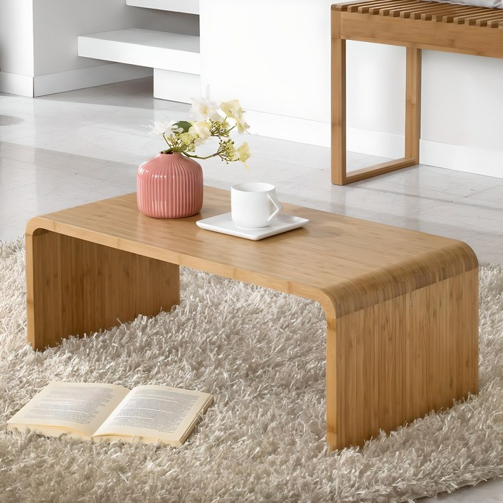 원목 좌식 라운드 거실테이블