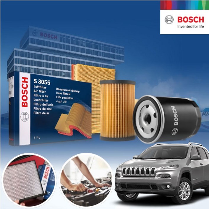 체로키 2.0CRD 디젤 보쉬 엔진 오일필터 에어크리너 2종세트 6L 필요 S0586S7108 KPT5562107 cs15001