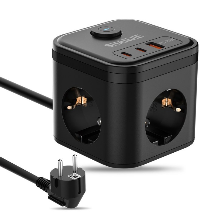 멀티탭1.5m큐브C타입2개 Typec2USBA PD20W 3구 고용량 멀티탭MINI 멀티탭 16A 1개 3680W