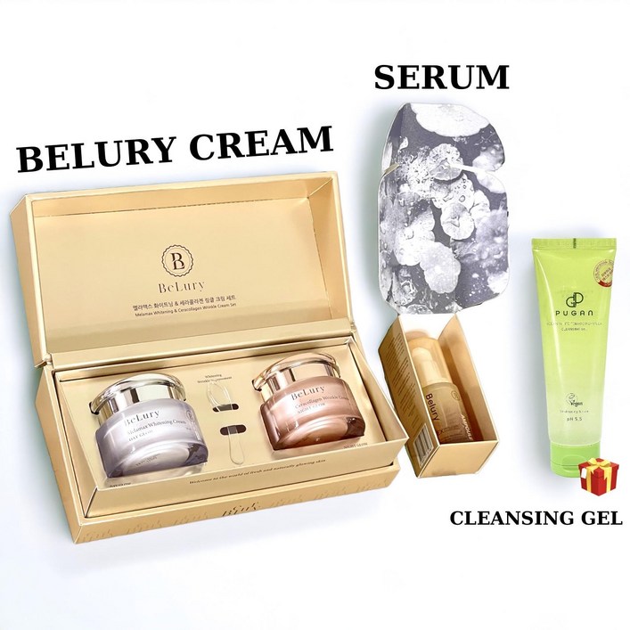 COMBO BELURY 크림 앰플 선물용 토마토 클렌징 젤, 1세트