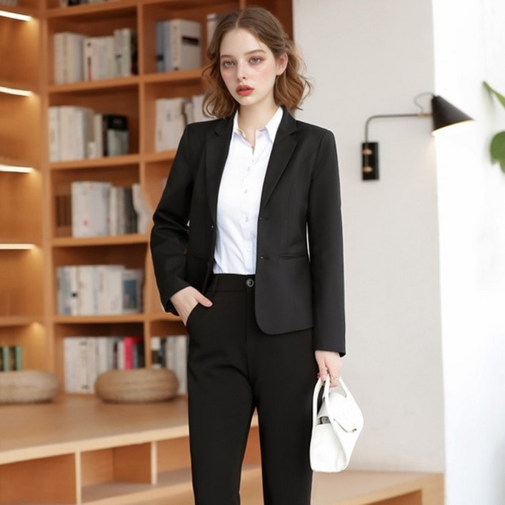 (대여)블랙 여자 긴팔 면접정장세트(자켓 셔츠 바지)
