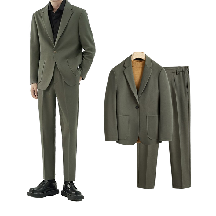 셀럽당 남성 봄가을 캐주얼 정장 아우터 팬츠 루즈핏 투피스 K1063-KR