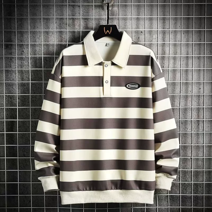 비나비 남성 스트라이프 긴팔 티셔츠