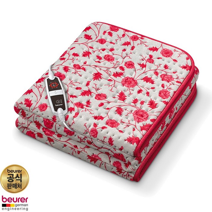 보이로 전기요 6단 1인용 UB03 레드플라워 프리미엄 워셔블 전기매트