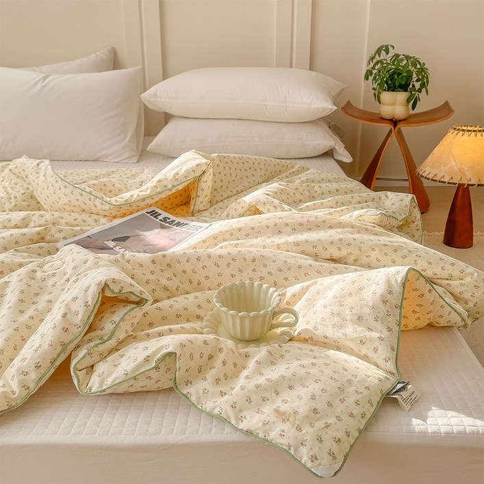 수스존 먼지없는 고밀도 순면 100 부드러운 사계절 차렵이불