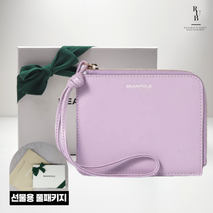 빈폴 지퍼형 카드지갑 동전지갑 반지갑 라이트퍼플 선물용 풀패키지