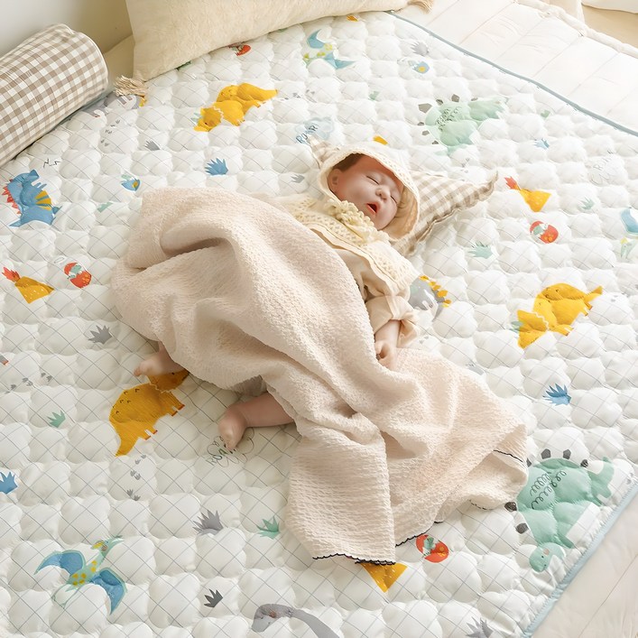 쁘리엘르 다이노 순면 누비 유아방수요