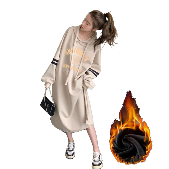 기모 빅 사이즈  따뜻한 원피스 여성 긴팔 데일리룩 일자형 원피스 뉴타임즈 1230YD22M