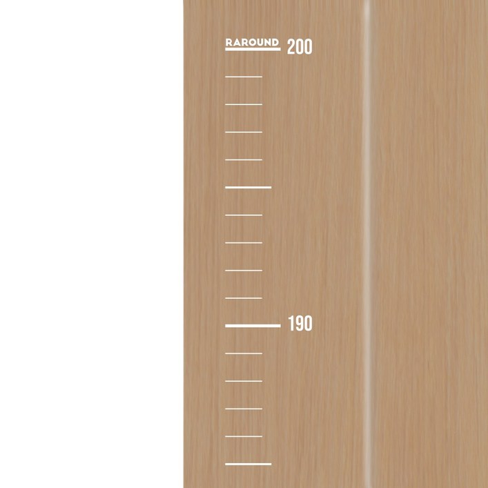 라라운드 자체제작 심플 키재기 스티커 200cm, 투명 화이트