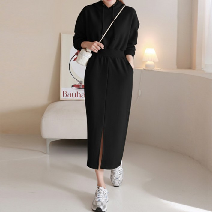 마이쏭 여성 봄신상 날씬 도미닉후드롱원피스