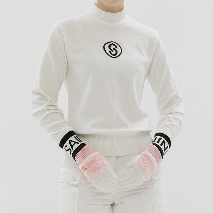 세인트나인 여성 방풍 터틀 스웨터 IVORY
