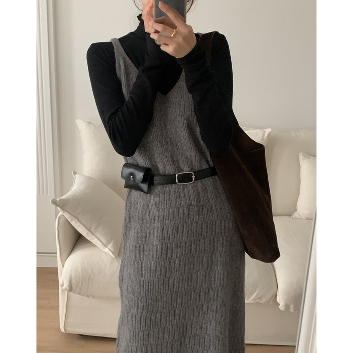 루어스룸 프린지 수술 브이넥니트 니트원피스3color