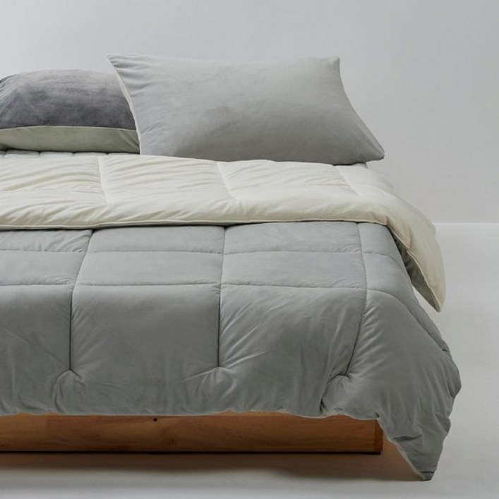 JAJU 밍크 플리스 배색 차렵이불 SS 그레이 J605402001581 442742