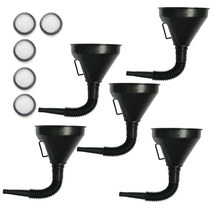 ab 한길 엔진오일 냉각수 주유 자바라 깔대기 오토바이 자동차, 5개, 블랙