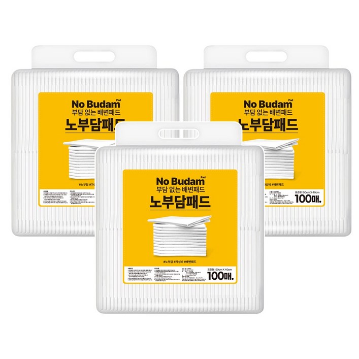 노부담패드 강아지 배변패드 표준형 300매, 3팩, 100개입 노부담패드 강아지 배변패드 표준형 300매, 3팩, 100개입
