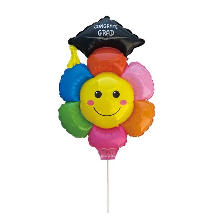 올리브파티 대형 리본 졸업 학사모 데이지 스틱 막대 풍선 세트
