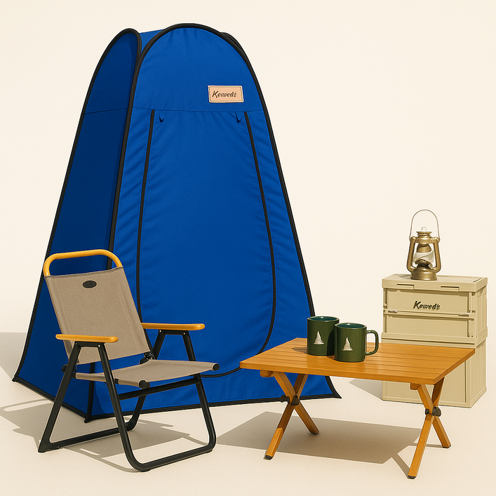 ZEKA 원터치 샤워 텐트 화장실 탈의실 캠핑 낚시 다용도, 1개, 기본 블루