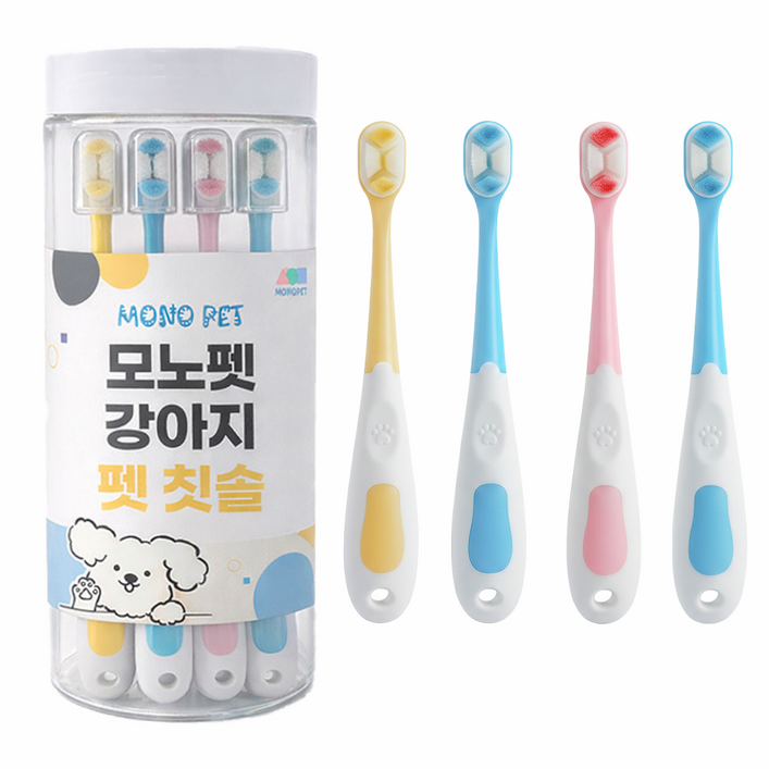 모노펫 초미세모 강아지 칫솔 4종