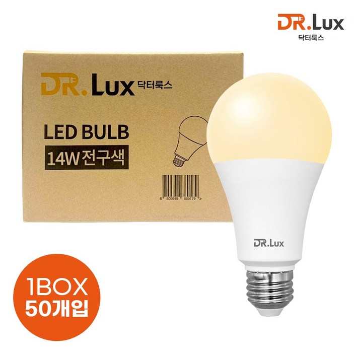 닥터룩스 LED 전구 14W, 50개, 전구색